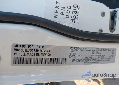2021 Jeep Compass Limited 4X4 from USA, damaged, VIN 3C4NJDCB3MT602844